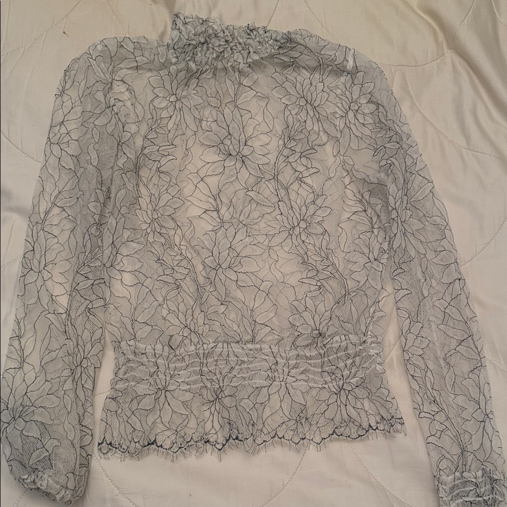 Elegant Sheer Floral Lace Top